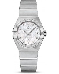 Omega Constellation  Automatic Women's Watch, Stainless Steel, Mother Of Pearl & Diamonds Dial, 123.15.27.20.55.003