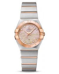 Omega Constellation  Quartz Women's Watch, Steel & 18K Rose Gold, Mother Of Pearl Dial, 123.20.27.60.57.002