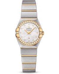 Omega Constellation  Quartz Small Women's Watch, Steel & 18K Yellow Gold, Mother Of Pearl & Diamonds Dial, 123.25.24.60.55.011