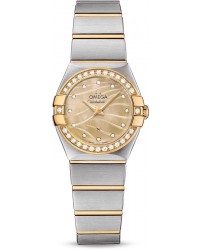 Omega Constellation  Quartz Small Women's Watch, Steel & 18K Yellow Gold, Gold Dial, 123.25.24.60.57.001