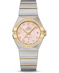 Omega Constellation  Automatic Women's Watch, Steel & 18K Yellow Gold, Pink Dial, 123.25.27.20.57.005