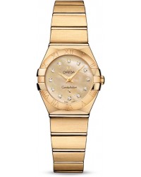 Omega Constellation  Quartz Small Women's Watch, 18K Yellow Gold, Champagne Dial, 123.50.24.60.57.001