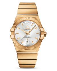 Omega Constellation  Automatic Men's Watch, 18K Yellow Gold, Silver Dial, 123.50.38.22.02.002