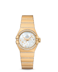 Omega Constellation  Quartz Women's Watch, 18K Yellow Gold, Mother Of Pearl Dial, 123.55.27.20.05.002
