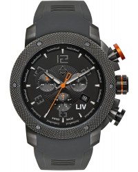 LIV Genesis X1  Chronograph Quartz Men's Watch, Stainless Steel Gray IP, Black Dial, 1240.45.11.SRB600