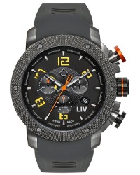 LIV Genesis X1  Chronograph Quartz Men's Watch, Stainless Steel Gray IP, Black Dial, 1240.45.13.SRB600