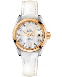 Omega Aqua Terra  Automatic Women's Watch, 18K Yellow Gold, Mother Of Pearl & Diamonds Dial, 231.23.30.20.55.002