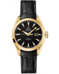 Omega Aqua Terra  Automatic Women's Watch, 18K Yellow Gold, Black Dial, 231.53.34.20.01.001