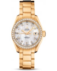 Omega Aqua Terra  Automatic Women's Watch, 18K Yellow Gold, Mother Of Pearl & Diamonds Dial, 231.55.30.20.55.002