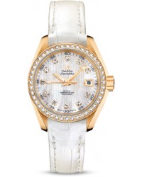 Omega Aqua Terra  Automatic Women's Watch, 18K Yellow Gold, Mother Of Pearl & Diamonds Dial, 231.58.30.20.55.002