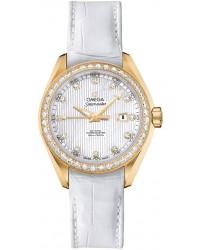 Omega Aqua Terra  Automatic Women's Watch, 18K Yellow Gold, Mother Of Pearl & Diamonds Dial, 231.58.34.20.55.001