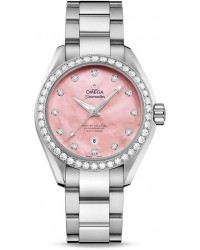 Omega Seamaster  Automatic Women's Watch, Stainless Steel, Pink Dial, 231.15.34.20.57.003