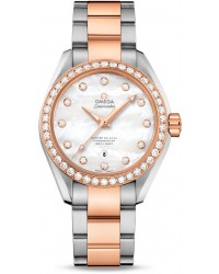 Omega Seamaster  Automatic Women's Watch, Steel & 18K Rose Gold, Mother Of Pearl & Diamonds Dial, 231.25.34.20.55.005