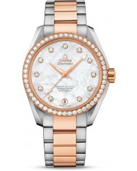Omega Seamaster  Automatic Women's Watch, Steel & 18K Rose Gold, Mother Of Pearl & Diamonds Dial, 231.25.39.21.55.001