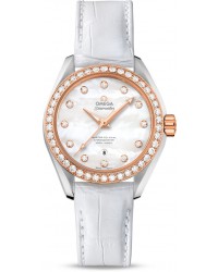 Omega Seamaster  Automatic Women's Watch, Steel & 18K Rose Gold, Mother Of Pearl & Diamonds Dial, 231.28.34.20.55.003