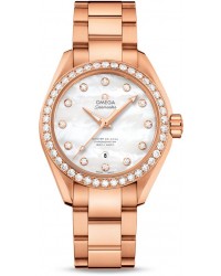Omega Seamaster  Automatic Women's Watch, 18K Rose Gold, Mother Of Pearl & Diamonds Dial, 231.55.34.20.55.003