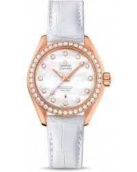 Omega Seamaster  Automatic Women's Watch, 18K Rose Gold, Mother Of Pearl & Diamonds Dial, 231.58.34.20.55.003