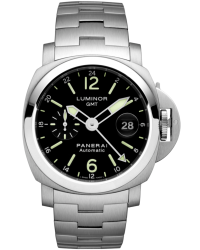 Panerai Luminor  Automatic GMT Men's Watch, Stainless Steel, Black Dial, PAM00297