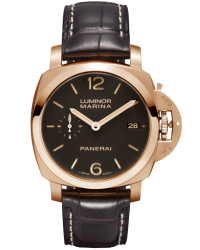 Panerai Luminor Marina 1950  Automatic Certified Men's Watch, 18K Rose Gold, Black Dial, PAM00393
