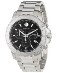 Movado Series 800  Chronograph Quartz Men's Watch, Stainless Steel, Black Dial, 2600110