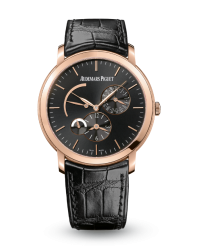 Audemars Piguet Jules Audemars  Dual Time Automatic Men's Watch, 18K Rose Gold, Black Dial, 26380OR.OO.D002CR.01
