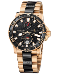 Ulysse Nardin Maxi Marine Diver  Automatic Certified Men's Watch, 18K Rose Gold, Black Dial, 266-33-8C/922