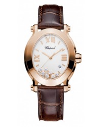 Chopard Happy Diamonds  Quartz Women's Watch, 18K Rose Gold, White Dial, 275350-5001