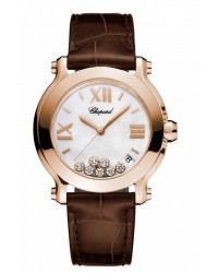 Chopard Happy Diamonds  Quartz Women's Watch, 18K Rose Gold, Mother Of Pearl Dial, 277471-5002
