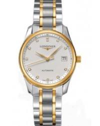 Longines Master  Automatic Men's Watch, Stainless Steel & Yellow Gold, White & Diamonds Dial, L2.518.5.77.7