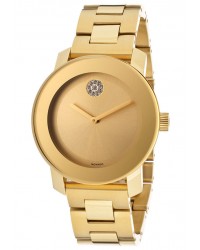 Movado Bold  Quartz Men's Watch, Gold Plated, Gold Dial, 3600104