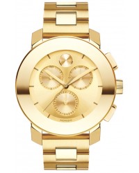 Movado Bold  Quartz Women's Watch, Ion Plated Steel, Gold Dial, 3600358