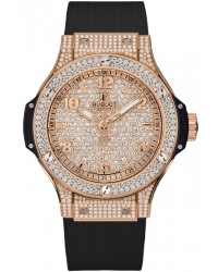 Hublot Big Bang 38mm  Quartz Women's Watch, 18K Rose Gold, Diamond Pave Dial, 361.PX.9010.RX.1704