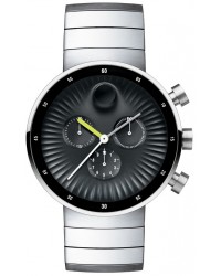 Movado Edge  Quartz Men's Watch, Stainless Steel, Black Dial, 3680009