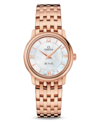 Omega De Ville  Quartz Women's Watch, 18K Rose Gold, White Mother Of Pearl Dial, 424.50.27.60.05.002
