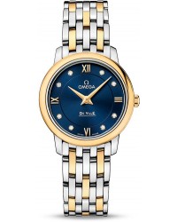 Omega De Ville  Quartz Women's Watch, Steel & 18K Yellow Gold, Blue Dial, 424.20.27.60.53.002