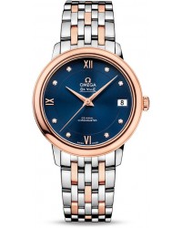 Omega De Ville  Automatic Women's Watch, Steel & 18K Rose Gold, Blue Dial, 424.20.33.20.53.001