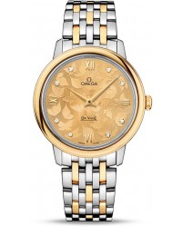 Omega De Ville  Quartz Women's Watch, Steel & 18K Yellow Gold, Champagne Dial, 424.20.33.60.58.001