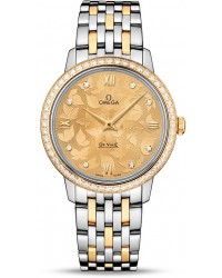 Omega De Ville  Quartz Women's Watch, Steel & 18K Yellow Gold, Champagne Dial, 424.25.33.60.58.001