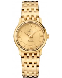 Omega De Ville  Quartz Women's Watch, 18K Yellow Gold, Champagne Dial, 424.50.27.60.08.001