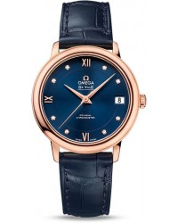 Omega De Ville  Automatic Women's Watch, 18K Rose Gold, Blue Dial, 424.53.33.20.53.001
