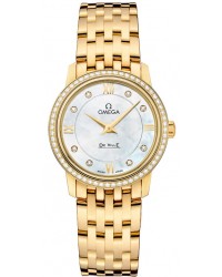 Omega De Ville  Quartz Women's Watch, 18K Yellow Gold, Mother Of Pearl Dial, 424.55.27.60.55.001