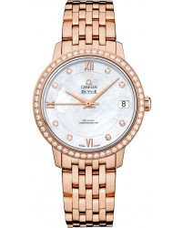 Omega De Ville  Automatic Women's Watch, 18K Rose Gold, Mother Of Pearl Dial, 424.55.33.20.55.002