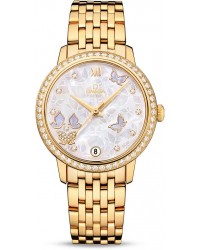 Omega De Ville  Automatic Women's Watch, 18K Yellow Gold, Silver Dial, 424.55.33.20.55.005