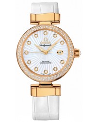 Omega De Ville Ladymatic  Automatic Women's Watch, 18K Yellow Gold, Mother Of Pearl & Diamonds Dial, 425.68.34.20.55.003