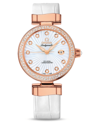 Omega De Ville Ladymatic  Automatic Women's Watch, 18K Rose Gold, Brown & Diamonds Dial, 425.65.34.20.63.002