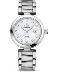 Omega De Ville Ladymatic  Automatic Women's Watch, Stainless Steel, Mother Of Pearl & Diamonds Dial, 425.30.34.20.55.002