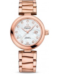 Omega De Ville  Automatic Women's Watch, 18K Rose Gold, Mother Of Pearl & Diamonds Dial, 425.60.34.20.55.004