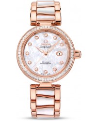 Omega De Ville  Automatic Women's Watch, 18K Rose Gold, Mother Of Pearl & Diamonds Dial, 425.65.34.20.55.007