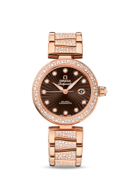 Omega De Ville Ladymatic  Automatic Women's Watch, 18K Rose Gold, Brown Dial, 425.65.34.20.63.003