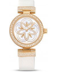Omega De Ville  Automatic Women's Watch, 18K Yellow Gold, Mother Of Pearl & Diamonds Dial, 425.67.34.20.55.005